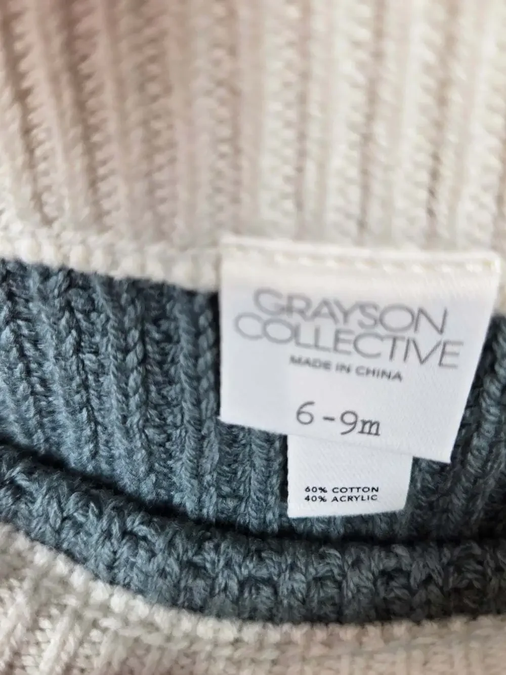 Knit Ribbed Baby Bloomers in Slate Blue & Cream